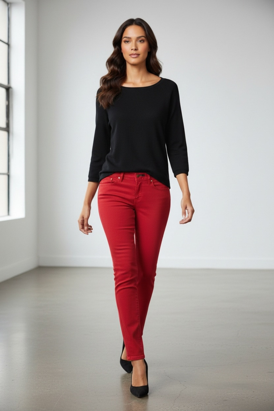 Lauren Jeans Co. Ralph Lauren Women's Red Skinny Jeans